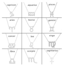  12 Constellation Zodiac Pendant Necklace Jewellery Birthday Gifts UK Seller