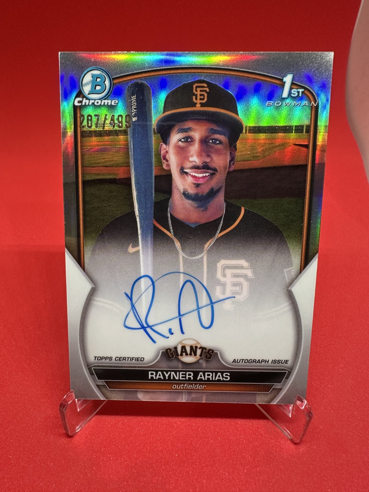 2023 Bowman Chrome RAYNER ARIAS 1st REFRACTOR Auto #CPA-RA Autograph SP /499 SF