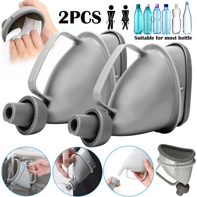 2Pcs Portable Potty Pee Funnel Men Women Emergency Urinal Device Outdoor Toilet