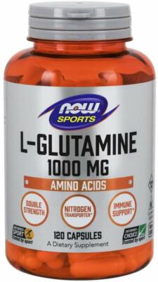 NOW FOODS, L-GLUTAMINE L-Glutamin Doppelte Stärke 1000mg 120 Kapseln SUPER PREIS