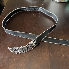 Harley Davidson Motorcycles Black Leather belt silver studded XL 99514-08VW