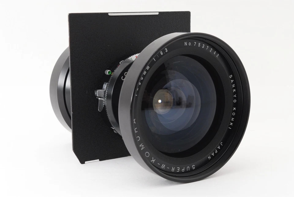 【N MINT w/ Hood】 SANKYO KOHKI Super W Komura 90mm f/6.3 Copal No. 0 lens Japan - Image 4 of 4