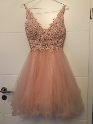 Kleid S/M  rosa mit traumhaften Details (Jugendweihekleid).Nur einmal getragen