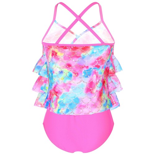 Girls Kids Tankini Swimsuit Ruffle Tankini Bottoms Outfit Swimwear Bathing Suit - Picture 48 of 81