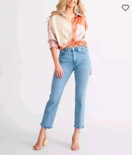 Good American Good Legs High Rise Straight Stretch Jean, Size 4/27