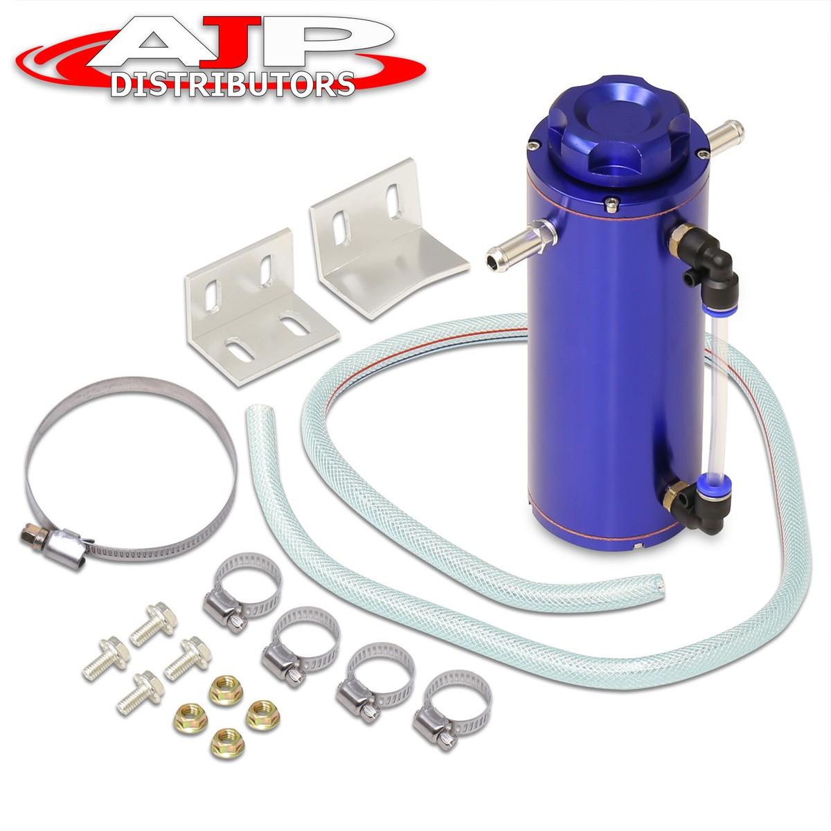 Blue 350ML Aluminum Radiator Coolant Bottle Overflow Catch Can 