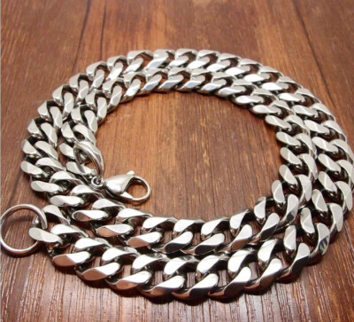 13 /16mm Gold Tone /Silver Color 316l Stainless Steel Curb Cuban Link Chain Vina 13 /16mm Gold Tone /Silver Color 316l Stainless Steel Curb Cuban Link Chain Vina