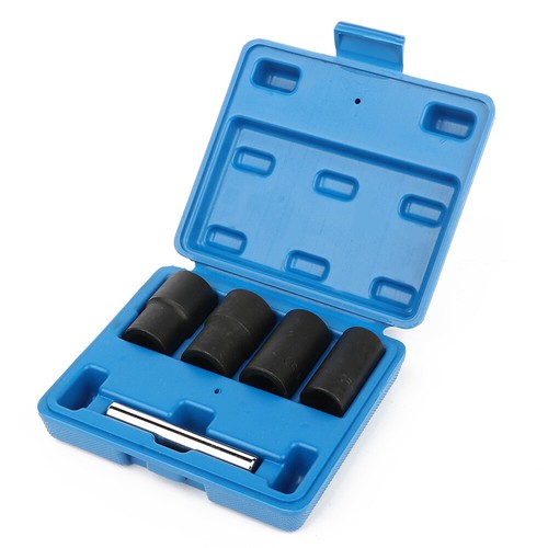 5Pc Twist Socket Set 4 Damaged Worn Lug Nut and Lock Remover 17mm 19mm 21mm 22mm - Picture 5 of 16