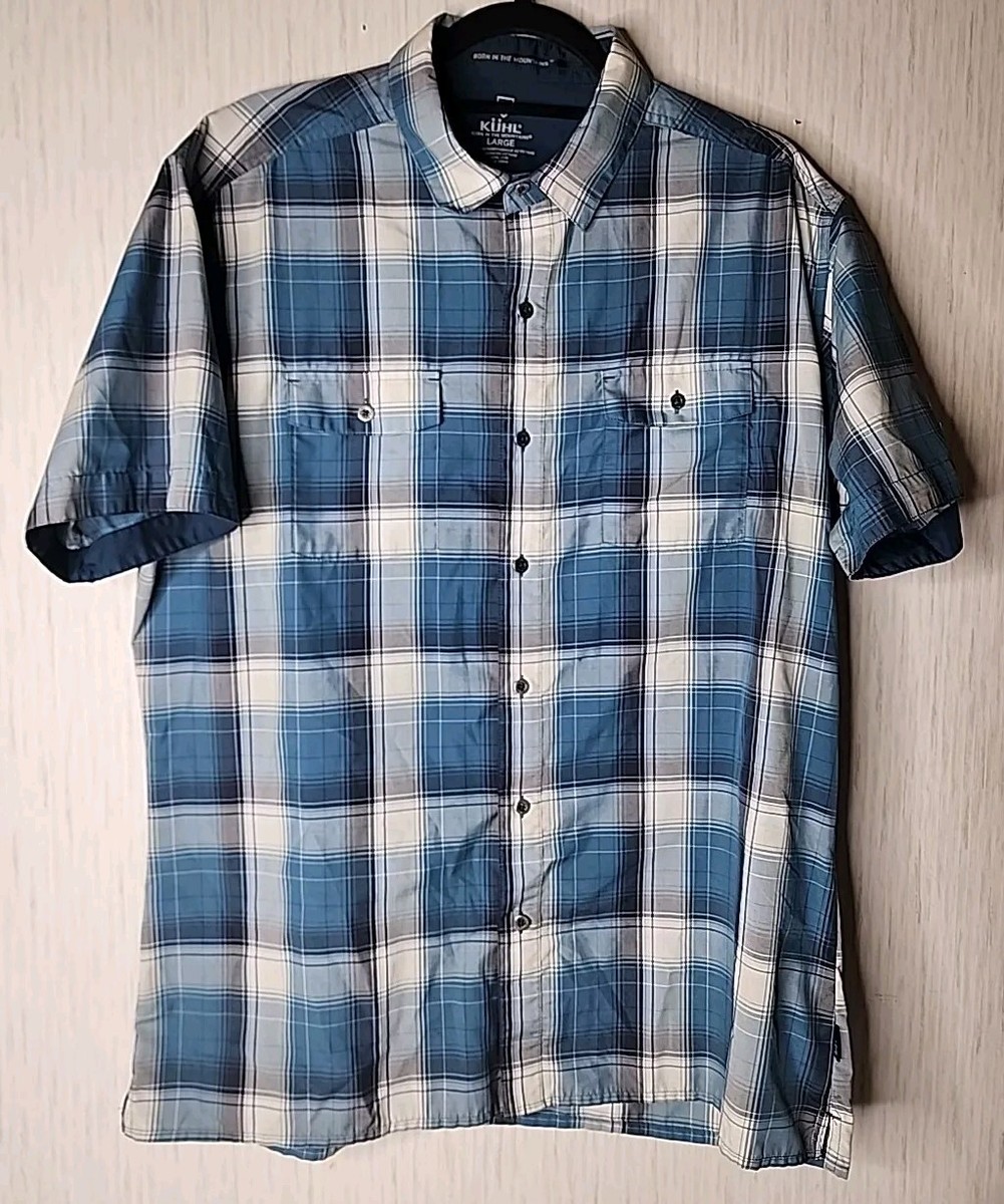 Kuhl Shirt Mens Adult Large Blue Plaid Button Up Outdoors