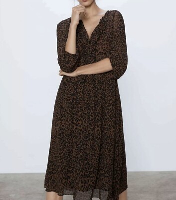 ruffled animal print dress