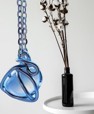 wire wrapped Light Blue sea glass pendant necklace