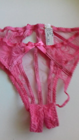 AGENT PROVOCATEUR RARE PINK ROZLYN OUVERT BRIEF SIZE 3 MEDIUM UK 10 BNWOT SAMPLE