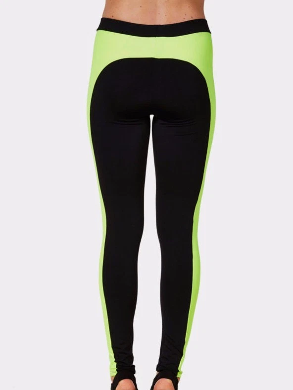 Rune NYC Mujer Kat Esmoquin Leggings Yoga Pantalones Negro/Neón Talla Grande Foto 3 de 4