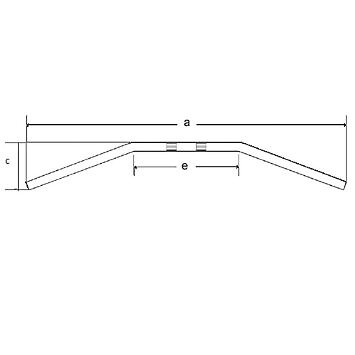Guidon 22mm dragbar medium noir acier pour moto custom et bobber
