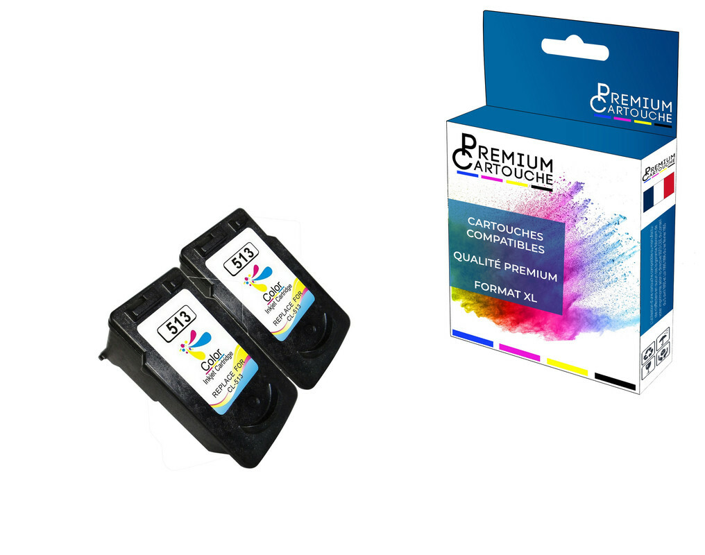 Cartouche CL-513XL compatible Canon pack de 2 pour l'impression de vos photos de famille et devoirs