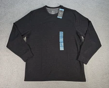 Members Mark Long Sleeve Lounge Tee Heather Black Size Large NWT