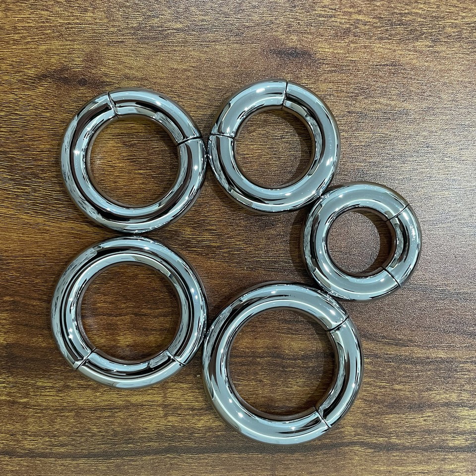 Stainless Steel Magnetic Penis Ring Ball Stretcher Erection Aid Adult ...