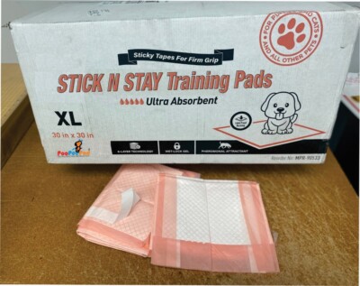 30x30'' 6-Layer Quilted Puppy Pads PRO Super Absorb SAP Gel/Sticky Strips 60ct