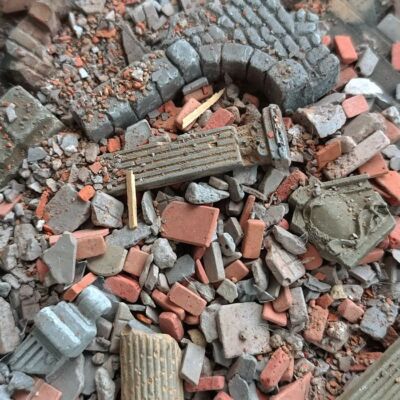 Diorama 1/35 Gebäuderuinen Trümmer Ziegel Militärische Szenen Requisiten Modell