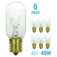 6 Pack 40W T8 Tubular Indicator Appliance Microwave Intermediate E17 Light Bulb