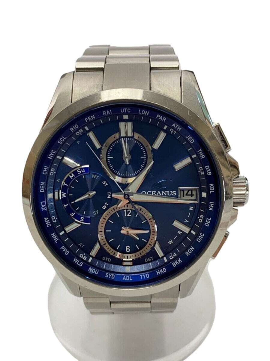CASIO Solar watch OCEANUS Analog Titanium BLU SLV OCW T2600 1AJF