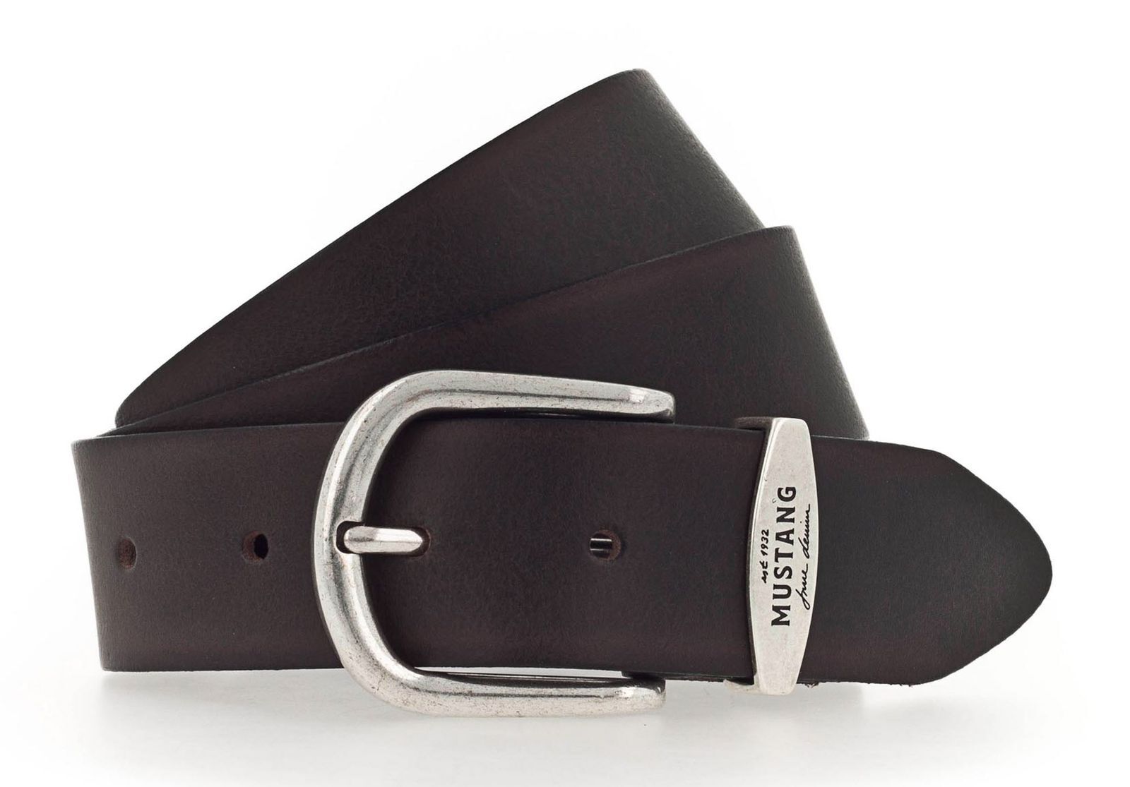 MUSTANG Classic Women Leather Belt W75 Dark Brown