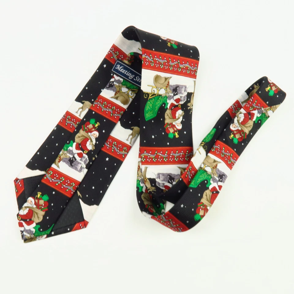 Gravata masculina Meeting Street Natal Papai Noel renas bengalas doces 58"x3,75" - Imagem 4 de 4