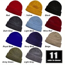 Unisex Knit Beanie Hat 11 Assorted Colors One Size Warm Daily/Outdoor Headwear