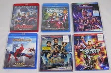 Blu-ray disc lot Marvel Avengers Endgame - Black Panther Spider-man Homecoming