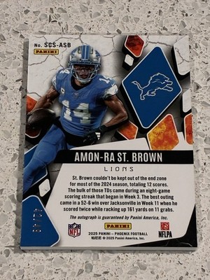 2025 Panini Phoenix Scorched Amon-Ra St. Brown #SCS-ASB /49 Auto