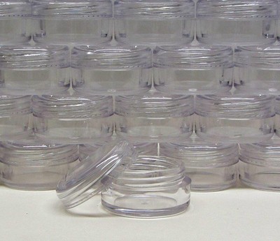 Cosmetic Jars Sample Beauty Containers Clear Lid Lip Balm Pot 5 Gram Ml (50)5014
