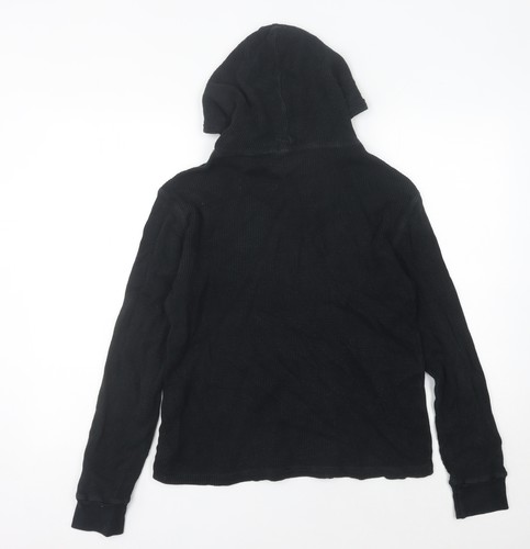 Polo Ralph Lauren Para Mujer Negro Tejido Waffle Sudadera con Capucha Jersey M - Imagen 3 de 12