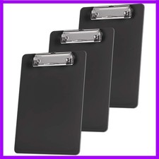 Clipboard Memo Size A5 9 1/4 x 6 5/16 Low Profile Clip Plastic Black Color ...