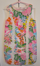 Lilly Pulitzer Girls L 10/12 Nosey Posey Floral Shift Dress Lined Fairy Coquette