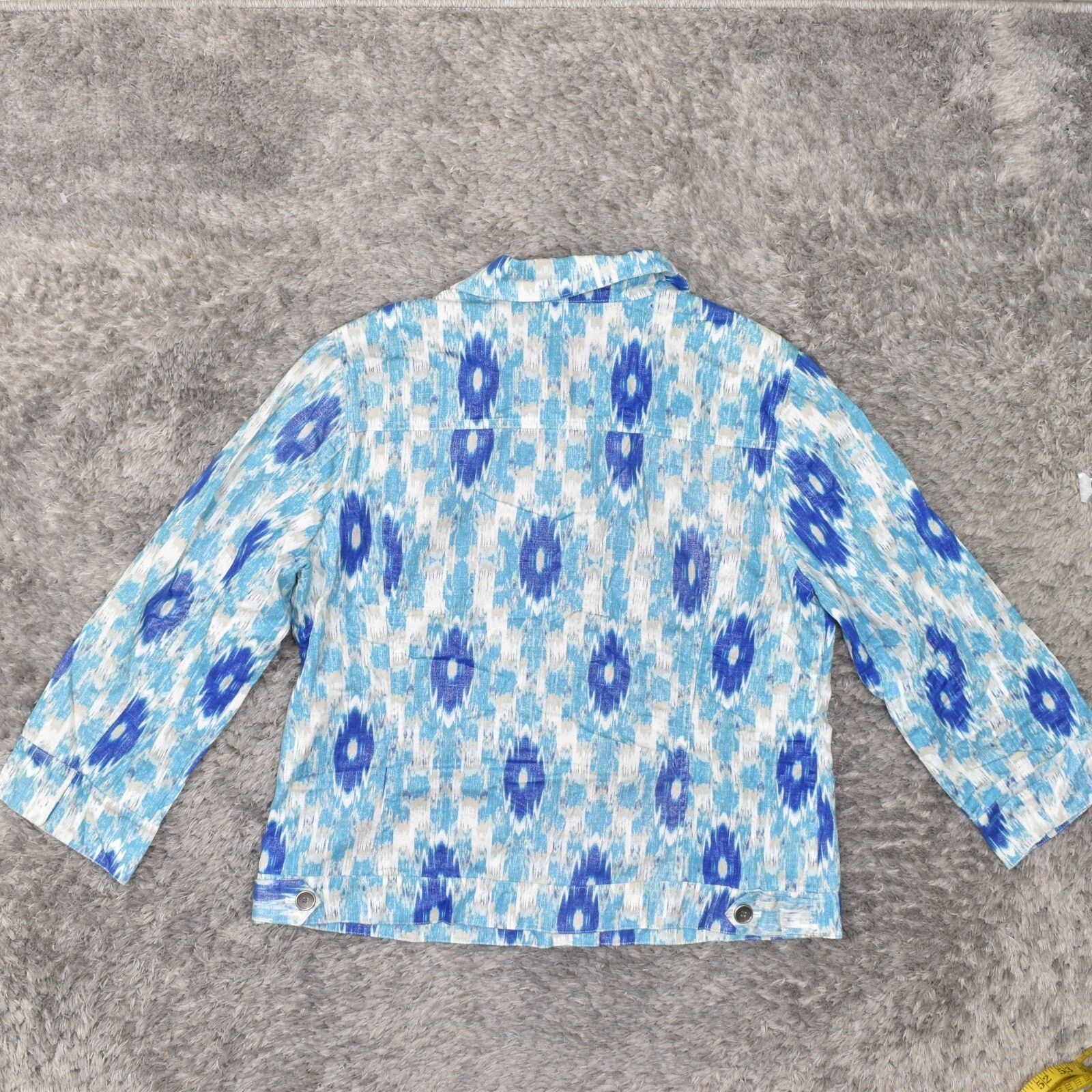 Chico's Women's Size 2 Basic Trucker Jacket Blue … - image 8