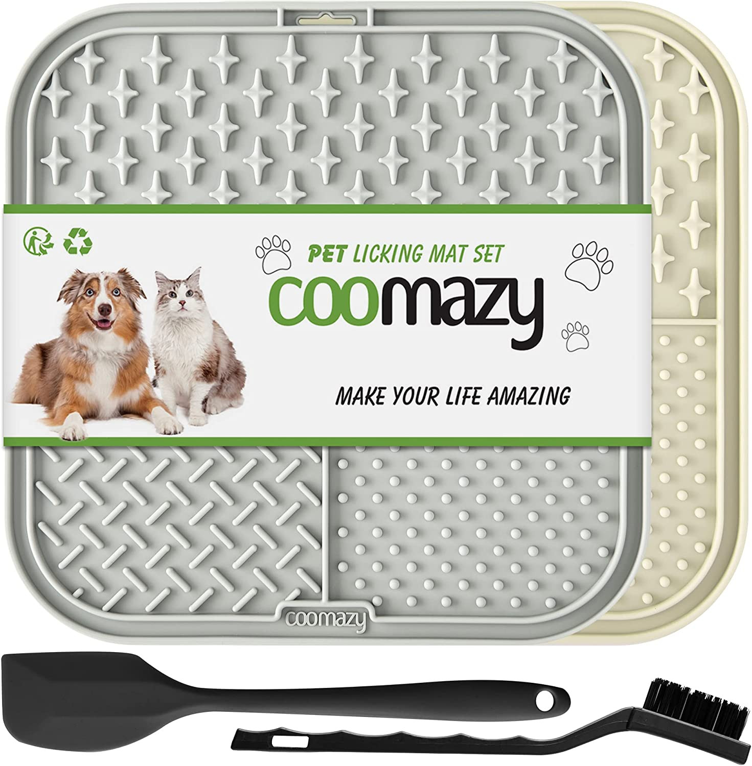 Licky Mats for Dogs 2 Pcs Dog Slow Feeding Lick Mats with Suction Cup Boredom an
