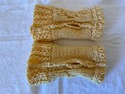 Ob.D. Handmade, Hand Knit, Wrist-length, Cabled, Mellow Yellow Fingerless Gloves — photo 5