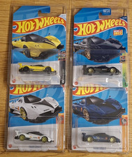 Hot Wheels Lot of 4 Pagani Zonda R HTD82 HKK83 HCT02 HKJ36 w/ Protectors