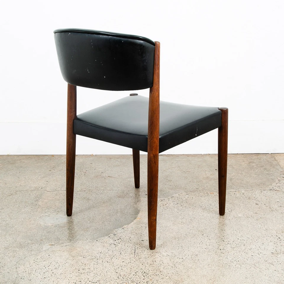 Silla de comedor moderna danesa Mid Century palo de rosa macizo negra vintage Mcm Dinamarca Foto 3 de 4