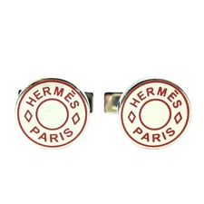 HERMES Series Metal Cufflinks Silver/Orange K2512-k001