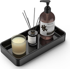 8" Ceramic Kitchen Soap Tray - Small Rectangular Vanity Tray for Bathroom - Coun