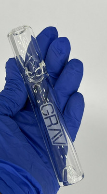 GRAV 4.7'' STEAMROLLER PIPE ONE HITTER TASTER CHILLUM BOWL THICK GLASS *FREE GIFT