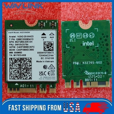 M.2 Wifi 7/6 Card Network Card BT Intel BE200 AX210 Tri-Band M.2 slot (key A/E)