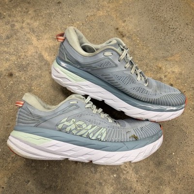 Hoka One One Womens Bondi 7 Blue Running Shoes Size 9.5 *FLAWS READ*