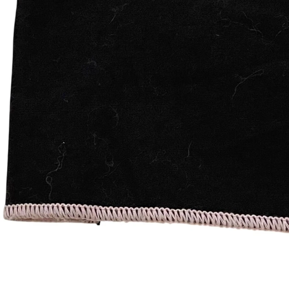 Heart Soul Black Cotton A-Line Skirt Pink Floral Applique Embroidered, Size 5 - Image 4 of 4