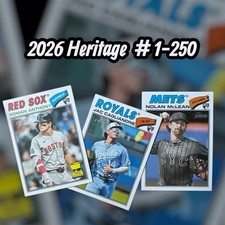 2026 Topps Heritage Base and Short Print Base #1-250 Complete Your Set!!!