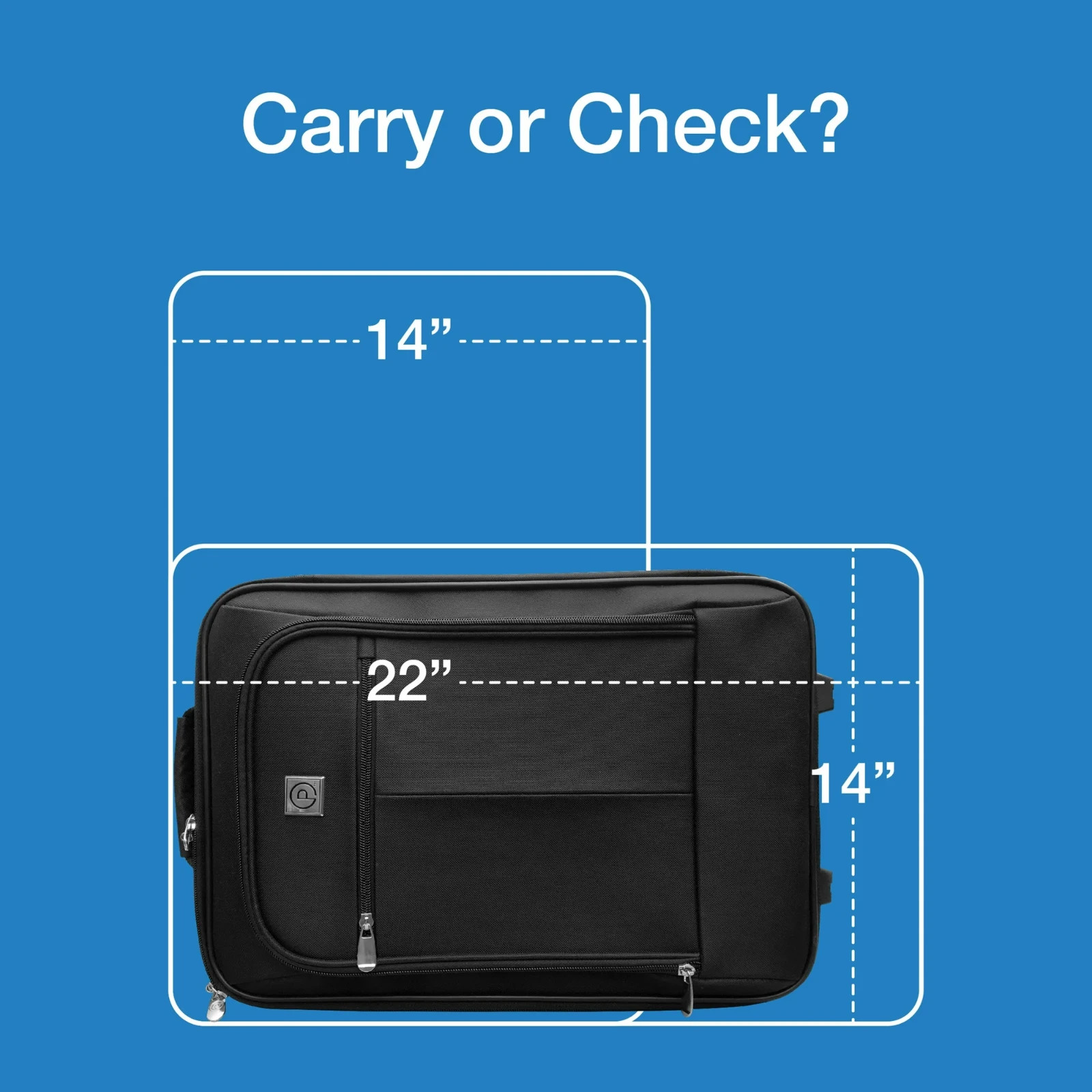 Protege 18" Softside Pilot Case Carry-on Luggage, Black