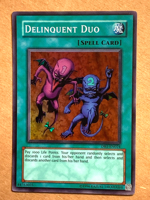 yugioh Delinquent Duo DB1-EN024 Unlimited Edition Super Rare near mint yugioh Delinquent Duo DB1-EN024 Unlimited Edition Super Rare near mint