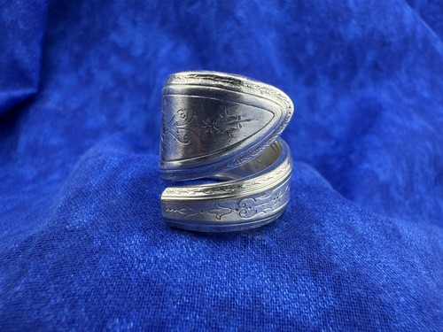 Silverplate Spoon Ring Vintage Floral Bohemian - Picture 4 of 4