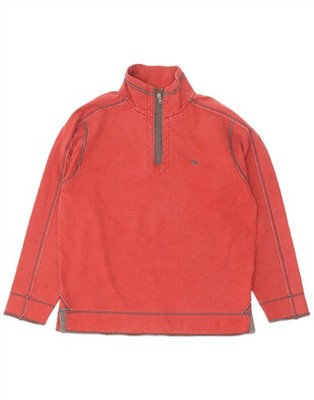Fat Face Herren Zip Neck Sweatshirt Pullover Medium Maroon Baumwolle EC68